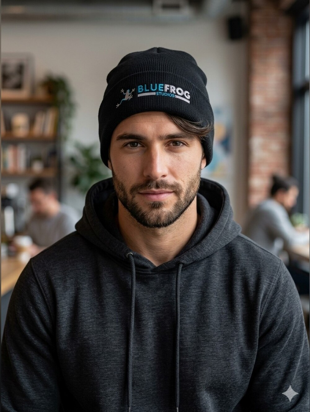 Blue Frog Recording Studio Black Beanie | Unisex